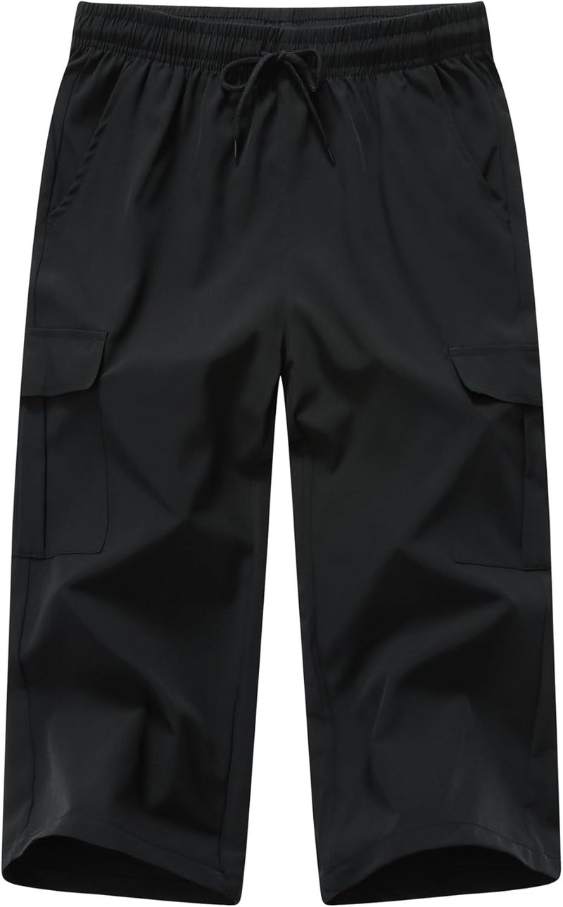 WaltZon Boys Cargo Capris Youth Quick Dry Lightweight Pull-On Hiking Shorts for Sports Outdoor - Image 1